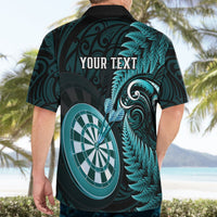Personalised New Zealand Darts Hawaiian Shirt Happiness Is A Tight Threesome Maori Turquoise LT14 - Polynesian Pride