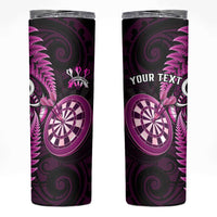 Personalised New Zealand Darts Skinny Tumbler Happiness Is A Tight Threesome Maori Pink LT14 Pink - Polynesian Pride