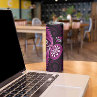 Personalised New Zealand Darts Skinny Tumbler Happiness Is A Tight Threesome Maori Pink LT14 - Polynesian Pride