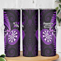 New Zealand Darts Skinny Tumbler Happiness Is A Tight Threesome Maori Purple LT14 - Polynesian Pride