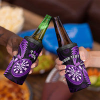 Personalised New Zealand Darts 4 in 1 Can Cooler Tumbler Happiness Is A Tight Threesome Maori Purple LT14 - Polynesian Pride
