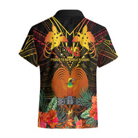 Papua New Guinea Chimbu Province Hawaiian Shirt Papua Niugini Coat Of Arms With Flag Style LT14 - Polynesian Pride