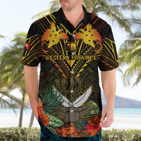 Papua New Guinea Western Province Hawaiian Shirt Papua Niugini Coat Of Arms With Flag Style LT14 - Polynesian Pride