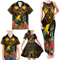 Papua New Guinea Manus Province Family Matching Tank Maxi Dress and Hawaiian Shirt Papua Niugini Coat Of Arms With Flag Style LT14 - Polynesian Pride