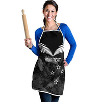 Custom New Zealand Silver Fern Football Apron Go Aotearoa Grunge Black - Polynesian Pride