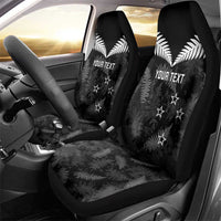 Custom New Zealand Silver Fern Football Car Seat Cover Go Aotearoa Grunge Black LT14 - Polynesian Pride
