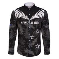 Custom New Zealand Silver Fern Football Family Matching Short Sleeve Bodycon Dress and Hawaiian Shirt Go Aotearoa Grunge Black - Polynesian Pride