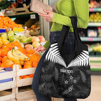 Custom New Zealand Silver Fern Football Grocery Bag Go Aotearoa Grunge Black - Polynesian Pride