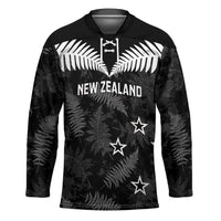 Custom New Zealand Silver Fern Football Hockey Jersey Go Aotearoa Grunge Black - Polynesian Pride