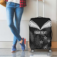 Custom New Zealand Silver Fern Football Luggage Cover Go Aotearoa Grunge Black LT14 - Polynesian Pride