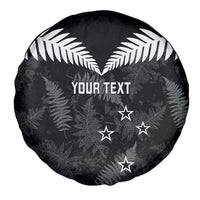 Custom New Zealand Silver Fern Football Spare Tire Cover Go Aotearoa Grunge Black LT14 - Polynesian Pride