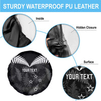 Custom New Zealand Silver Fern Football Spare Tire Cover Go Aotearoa Grunge Black LT14 - Polynesian Pride