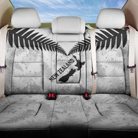 Custom New Zealand Silver Fern Football Back Car Seat Cover Go Aotearoa Grunge White LT14 One Size White - Polynesian Pride