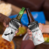 Custom New Zealand Silver Fern Football 4 in 1 Can Cooler Tumbler Go Aotearoa Grunge White - Polynesian Pride