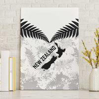 Custom New Zealand Silver Fern Football Canvas Wall Art Go Aotearoa Grunge White - Polynesian Pride