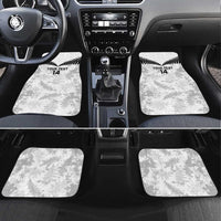 Custom New Zealand Silver Fern Football Car Mats Go Aotearoa Grunge White - Polynesian Pride