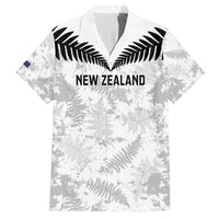 Custom New Zealand Silver Fern Football Family Matching Long Sleeve Bodycon Dress and Hawaiian Shirt Go Aotearoa Grunge White - Polynesian Pride