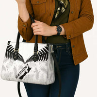 Custom New Zealand Silver Fern Football Leather Bag Go Aotearoa Grunge White - Polynesian Pride