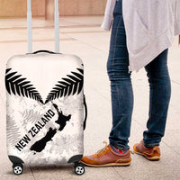 Custom New Zealand Silver Fern Football Luggage Cover Go Aotearoa Grunge White LT14 White - Polynesian Pride