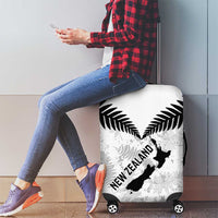 Custom New Zealand Silver Fern Football Luggage Cover Go Aotearoa Grunge White LT14 - Polynesian Pride