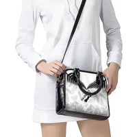 Custom New Zealand Silver Fern Football Shoulder Handbag Go Aotearoa Grunge White - Polynesian Pride