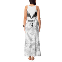 Custom New Zealand Silver Fern Football Tank Maxi Dress Go Aotearoa Grunge White LT14 - Polynesian Pride