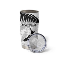 Custom New Zealand Silver Fern Football Tumbler Cup Go Aotearoa Grunge White - Polynesian Pride