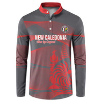 Custom New Caledonia Football Button Sweatshirt Allez Les Cagous Grey Version - Polynesian Pride