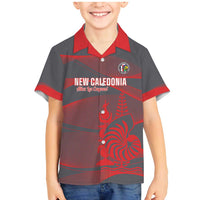 Custom New Caledonia Football Family Matching Mermaid Dress and Hawaiian Shirt Allez Les Cagous Grey Version - Polynesian Pride