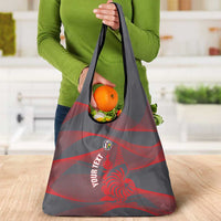 Custom New Caledonia Football Grocery Bag Allez Les Cagous Grey Version - Polynesian Pride