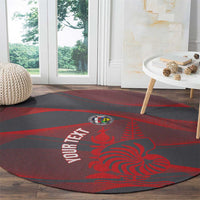 Custom New Caledonia Football Round Carpet Allez Les Cagous Grey Version - Polynesian Pride