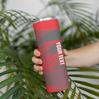 Custom New Caledonia Football Skinny Tumbler Allez Les Cagous Grey Version - Polynesian Pride