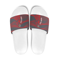 Custom New Caledonia Football Slide Sandals Allez Les Cagous Grey Version - Polynesian Pride