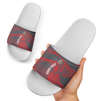 Custom New Caledonia Football Slide Sandals Allez Les Cagous Grey Version - Polynesian Pride