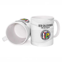 Custom New Caledonia Football Ceramic Mug Allez Les Cagous White Version - Polynesian Pride