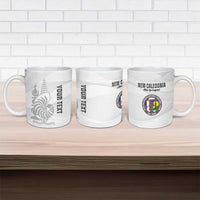 Custom New Caledonia Football Ceramic Mug Allez Les Cagous White Version - Polynesian Pride
