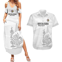 Custom New Caledonia Football Couples Matching Summer Maxi Dress and Hawaiian Shirt Allez Les Cagous White Version - Polynesian Pride