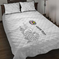 Custom New Caledonia Football Quilt Bed Set Allez Les Cagous White Version - Polynesian Pride