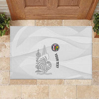 Custom New Caledonia Football Rubber Doormat Allez Les Cagous White Version - Polynesian Pride