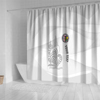 Custom New Caledonia Football Shower Curtain Allez Les Cagous White Version - Polynesian Pride