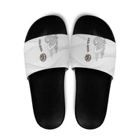 Custom New Caledonia Football Slide Sandals Allez Les Cagous White Version - Polynesian Pride