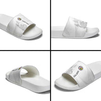 Custom New Caledonia Football Slide Sandals Allez Les Cagous White Version - Polynesian Pride