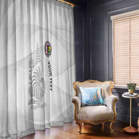 Custom New Caledonia Football Window Curtain Allez Les Cagous White Version - Polynesian Pride