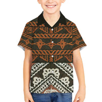 Bula Fiji Tapa Family Matching Long Sleeve Bodycon Dress and Hawaiian Shirt Fijian Masi Vintage Vibes LT14 Son's Shirt Brown - Polynesian Pride