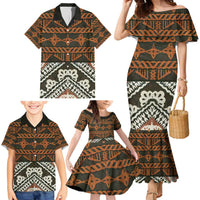 Bula Fiji Tapa Family Matching Mermaid Dress and Hawaiian Shirt Fijian Masi Vintage Vibes LT14 - Polynesian Pride