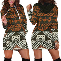 Bula Fiji Tapa Hoodie Dress Fijian Masi Vintage Vibes LT14 - Polynesian Pride
