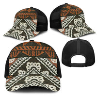 Bula Fiji Tapa Mesh Trucker Cap Fijian Masi Vintage Vibes - Polynesian Pride