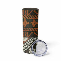 Bula Fiji Tapa Skinny Tumbler Fijian Masi Vintage Vibes LT14 - Polynesian Pride