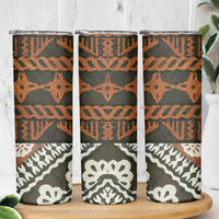 Bula Fiji Tapa Skinny Tumbler Fijian Masi Vintage Vibes LT14 - Polynesian Pride