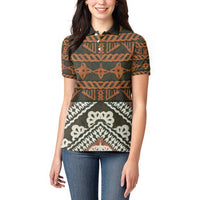 Bula Fiji Tapa Women Polo Shirt Fijian Masi Vintage Vibes LT14 - Polynesian Pride